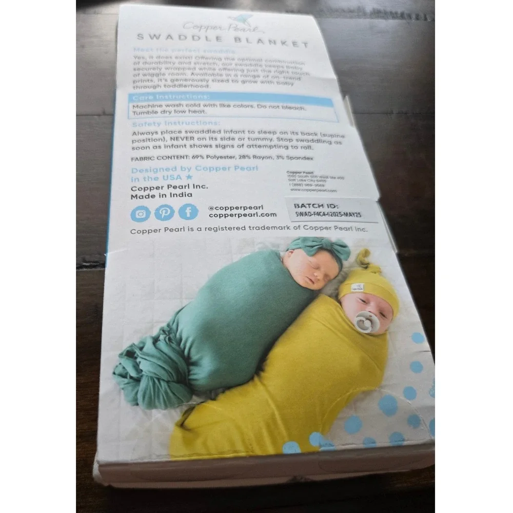 Copper Pearl Ace Vintage Airplane Premium Knit Baby Swaddle Blanket 46x46 NEW